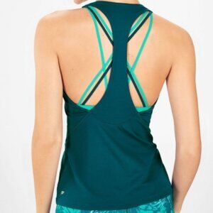 Fabletics Kessler Built-In Bra Tank in Size Small, Fjord/Bali